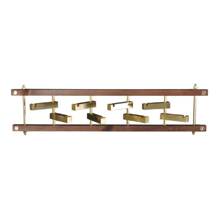 OX DENMARQ 8 Hook Wall Mounted Coat Stand in Brass/Walnut Wayfair.co.uk